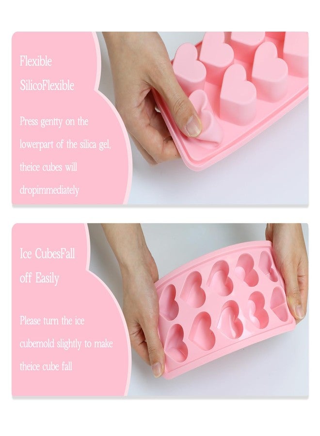 Gallipower 3 Pcs Heart Ice Cube Trays,Ice Maker,Silicone Molds with Removable Lid,Stackable Ice Trays with Covers(Pink,Blue,Red) - Image 3